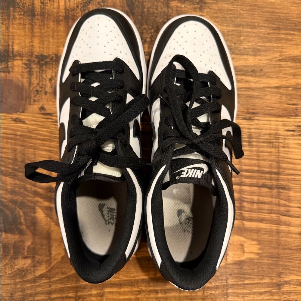 Youth Nike Dunk Low Retro Black and White Sneakers - Picture 3 of 5